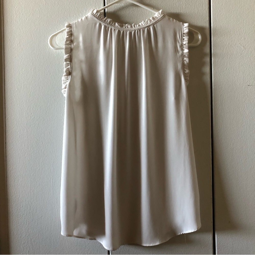 LOFT mixed media ruffle blouse